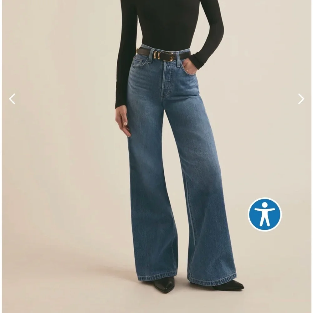 Favorite Daughter Denim Blue Flare Jeans - Picture 1 of 5